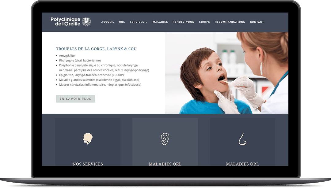 Site Web de la clinique ORL de Longueuil