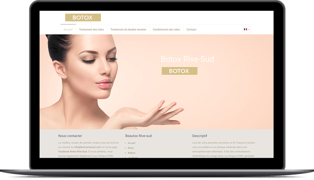 Site Web pour une clinique de botox